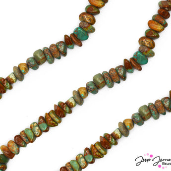 Green Kingman Turquoise Nugget Bead Strand