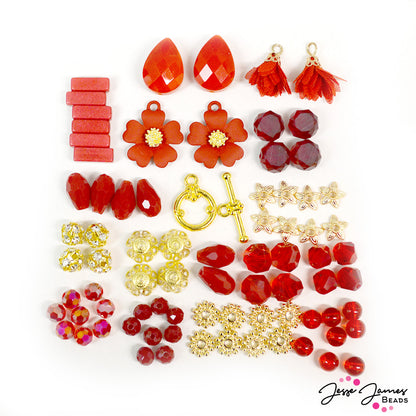 Strawberry Rhubarb Mini Bead Mix By Jesse James Beads