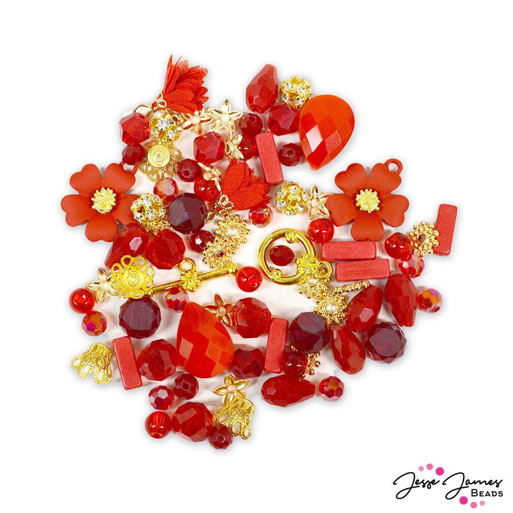 Strawberry Rhubarb Mini Bead Mix By Jesse James Beads