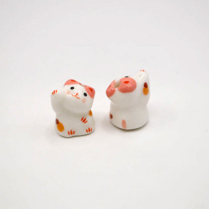 Strawberry the Lucky Cat Ceramic Bead