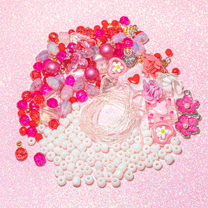 DIY Stretch Bracelet Stack Set Galentine's Day 