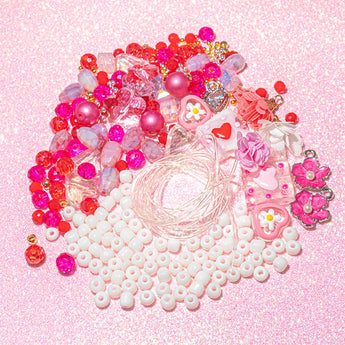 DIY Stretch Bracelet Stack Set Galentine's Day 