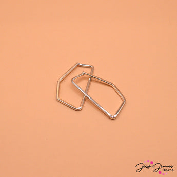 Stylized Geometric Link in Silver