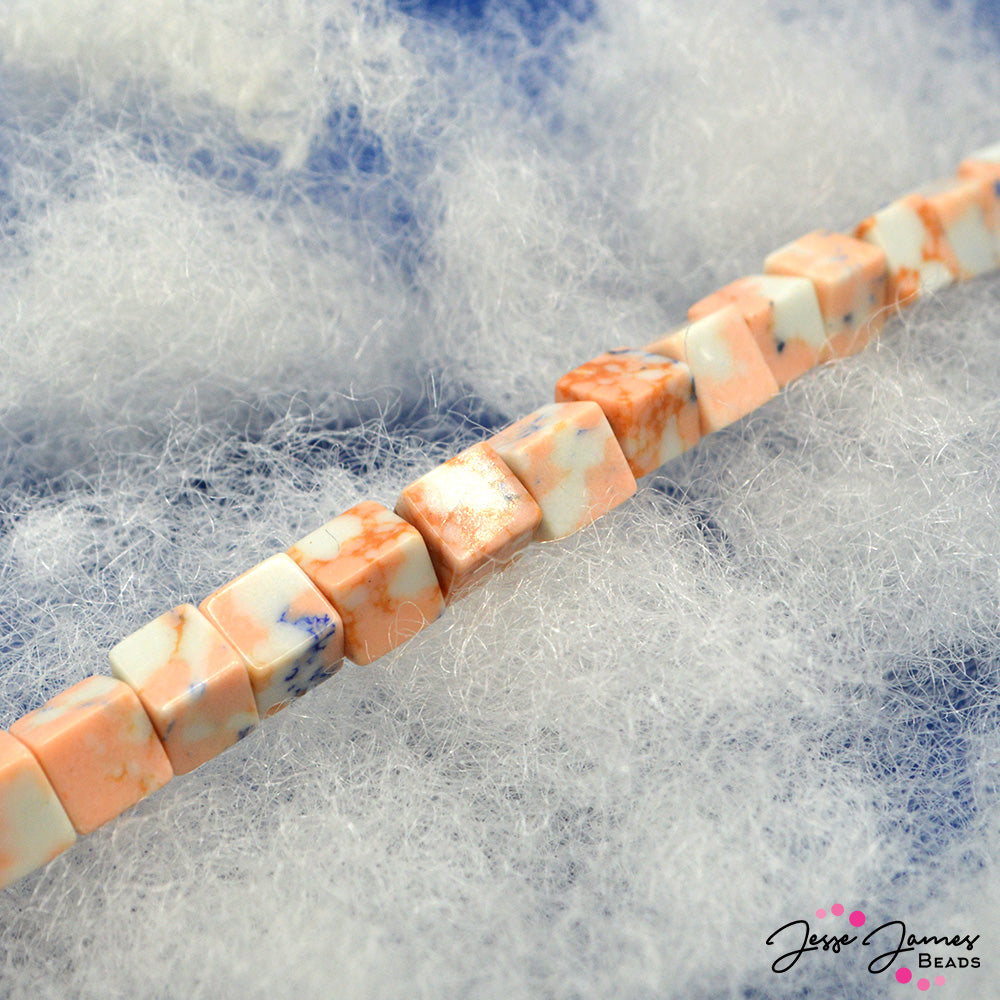 Sun & Surf Impression Jasper Natural Stone Beads