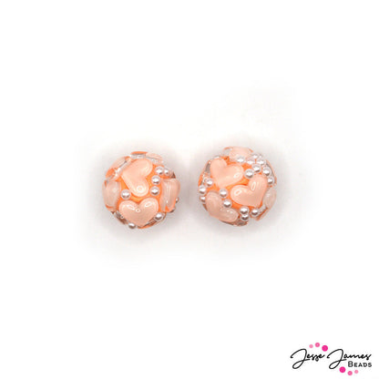 Sweet As A Peach Bead Pair 