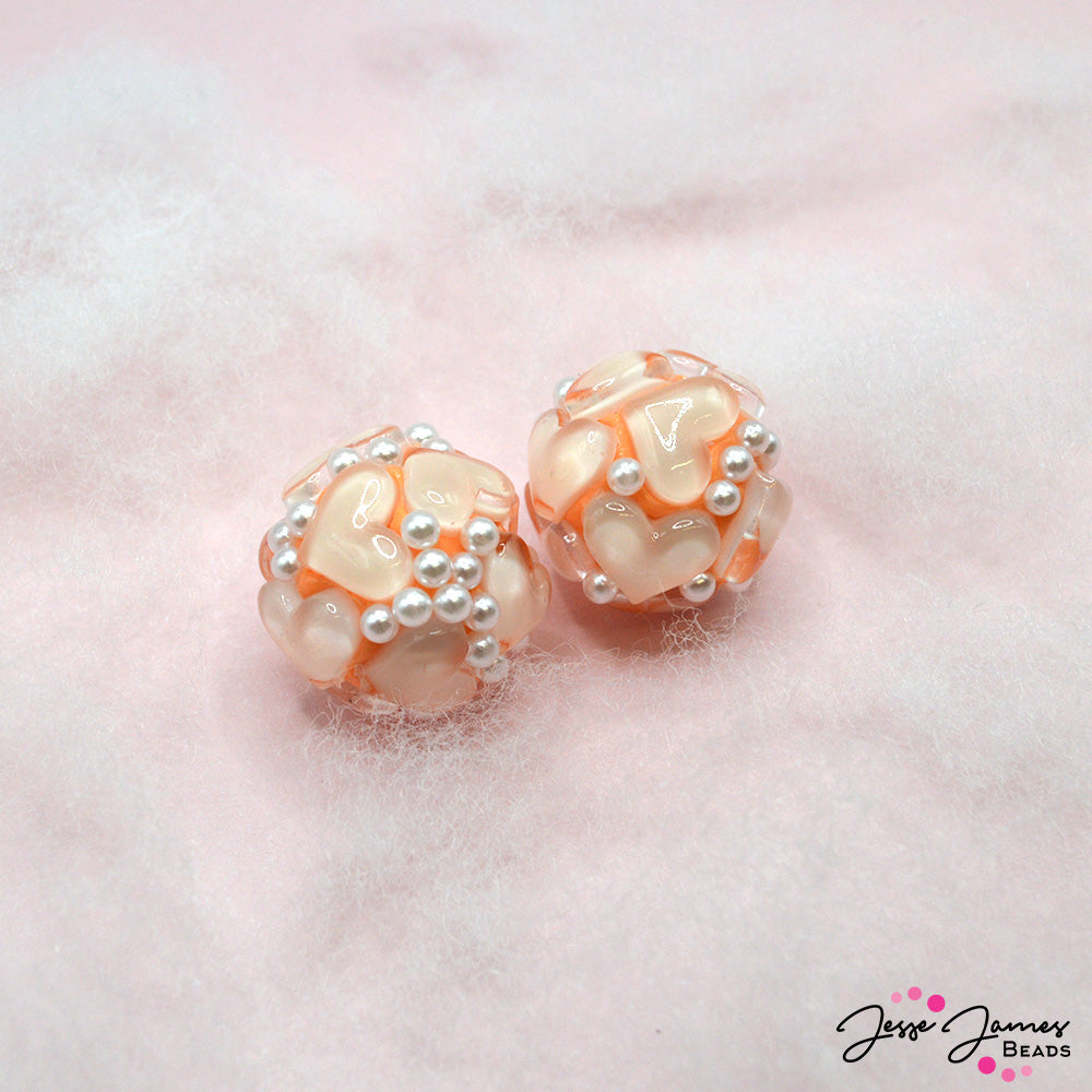 Sweet As A Peach Bead Pair 