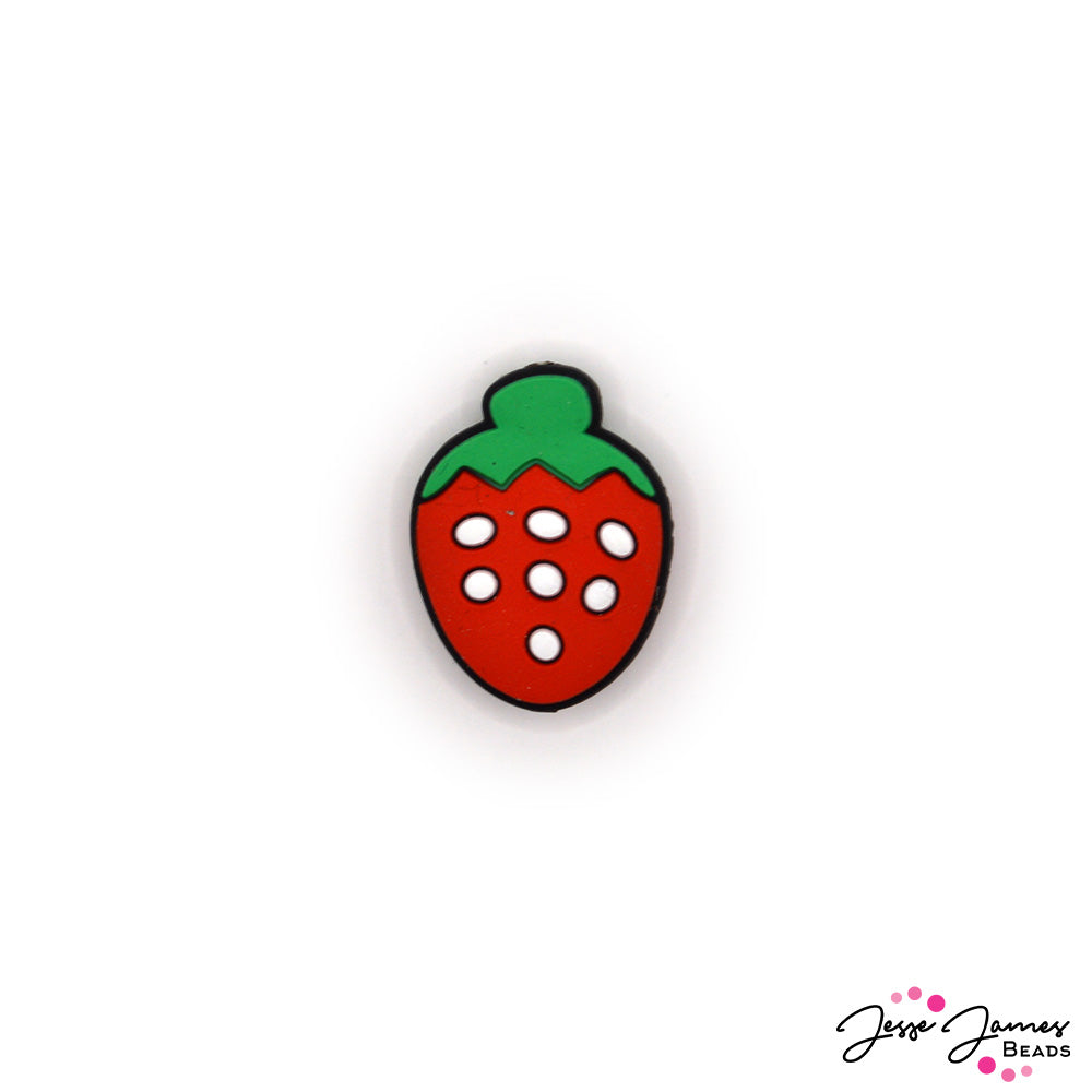 Sweet Strawberry Silicone Focal Bead