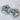 Tibetan Heart Bead Pair in Blue Crystal