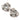 Tibetan Heart Bead Pair in White Crystal