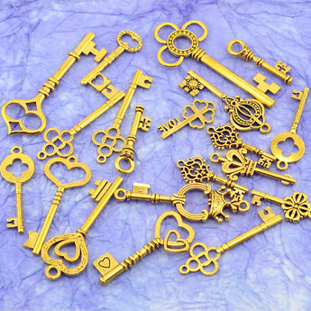 Tibetan Style Metal Key Pendant Set