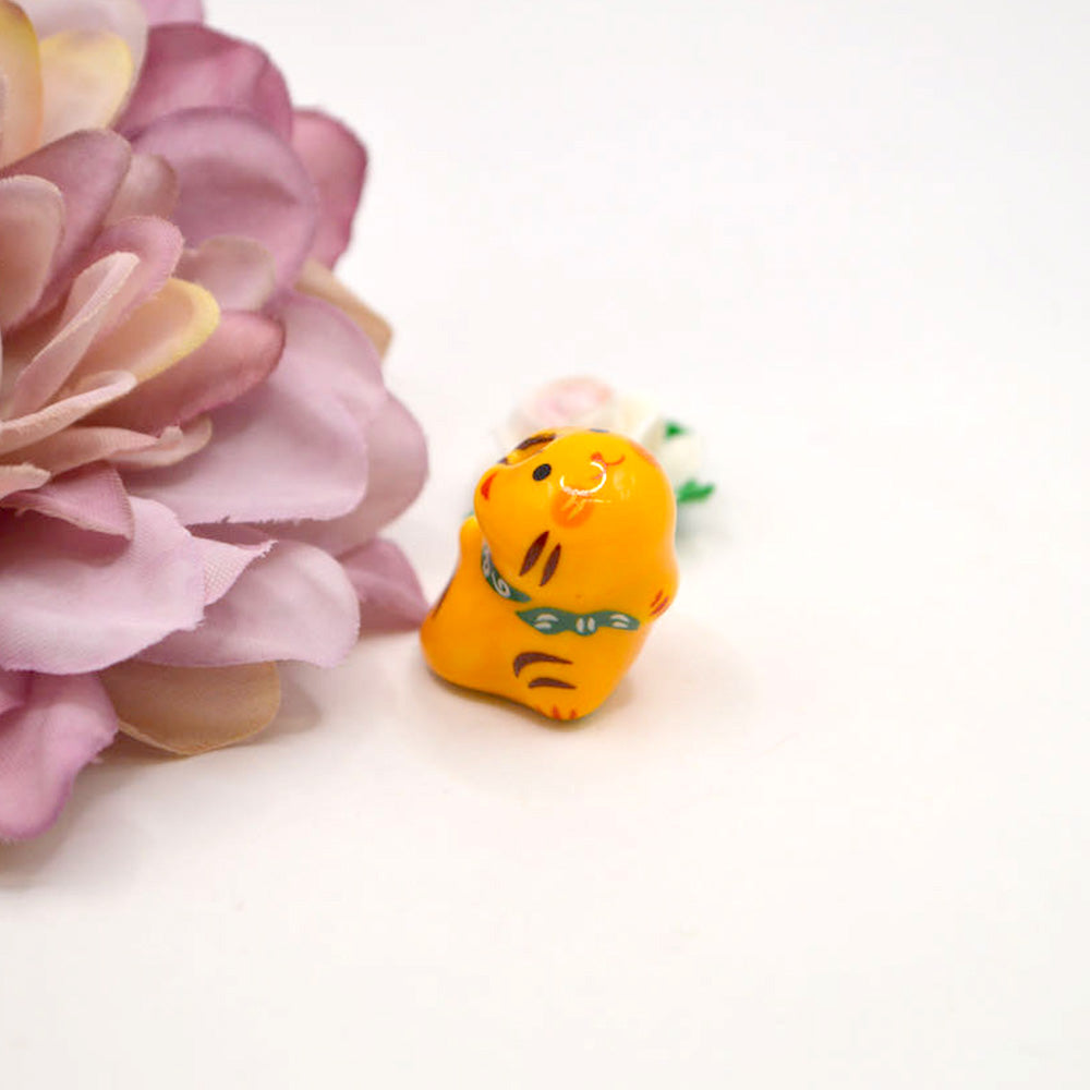 Tiger the Loyal Friend Cat Ceramic Bead
