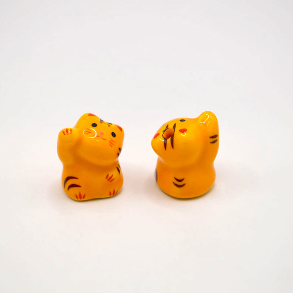 Tiger the Lucky Cat Ceramic Bead