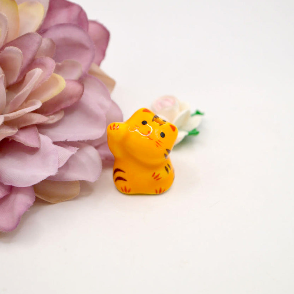Tiger the Lucky Cat Ceramic Bead