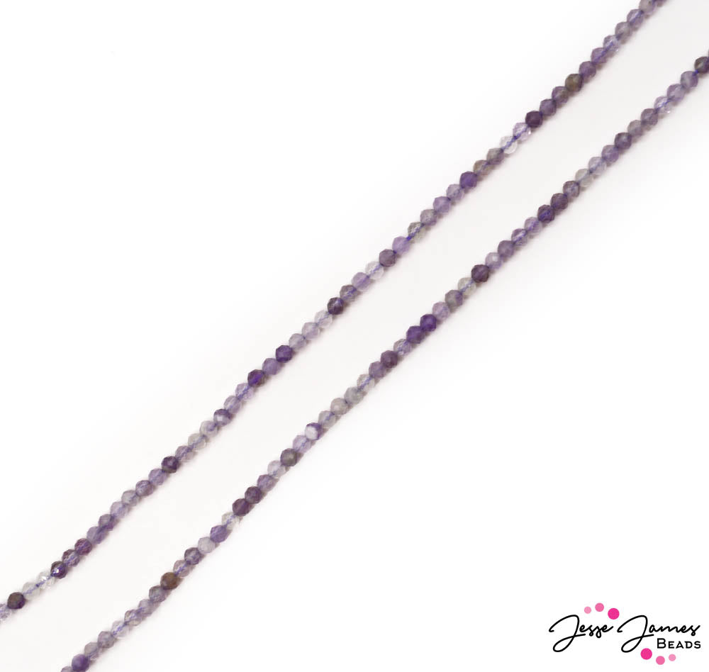 Ombré Stone Bead Set in 3mm Amethyst