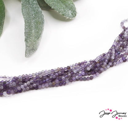 Ombré Stone Bead Set in 3mm Amethyst