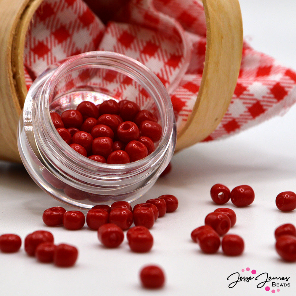 JJB 6/0 Seed Beads In Ruby Red Slippers