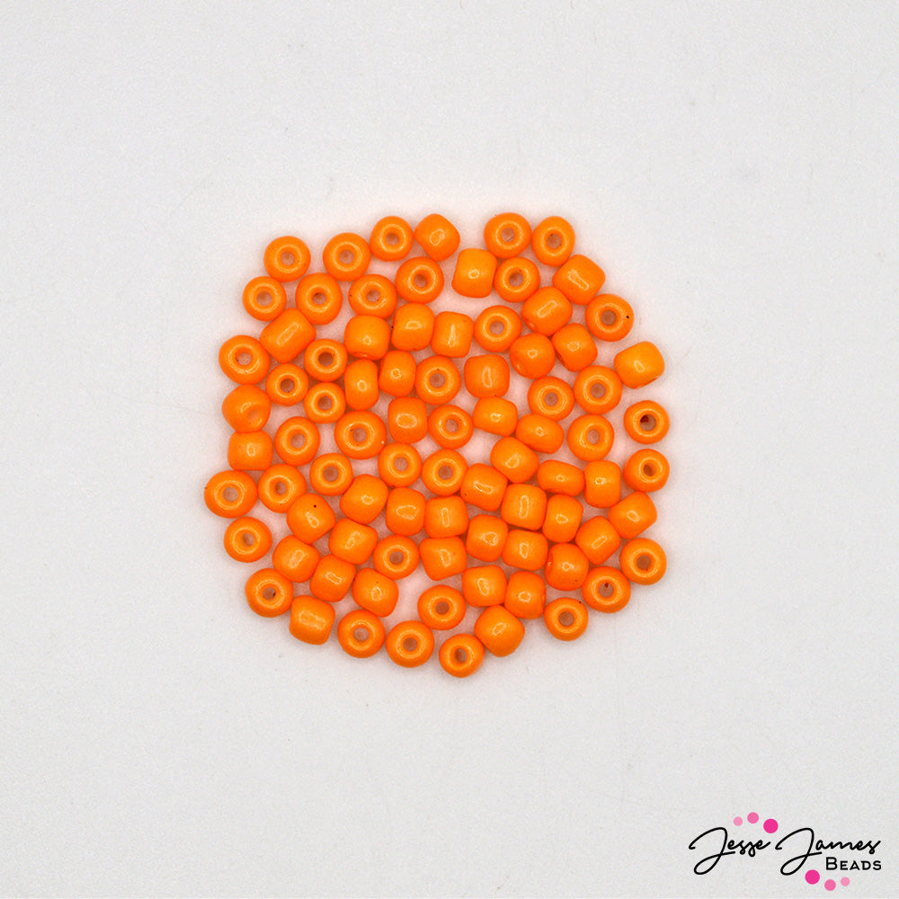 JJB 6/0 Seed Beads In Tangerine Time