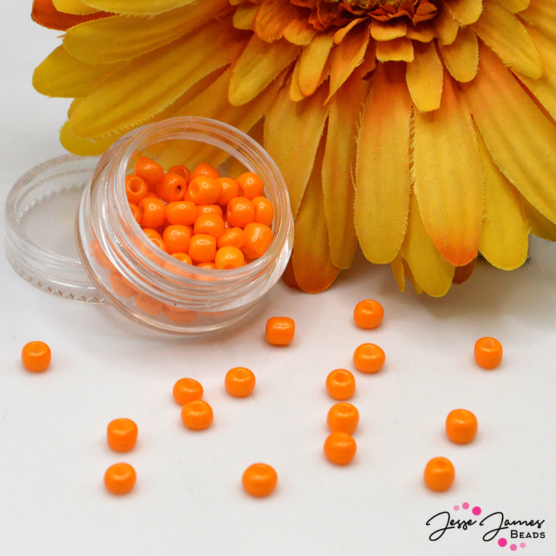 JJB 6/0 Seed Beads In Tangerine Time