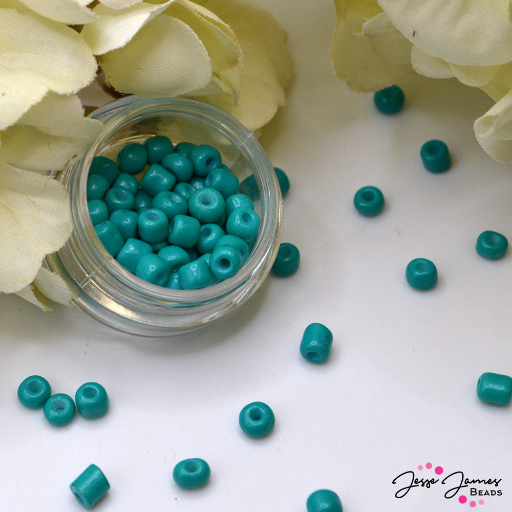 JJB 6/0 Seed Beads In Teal Tidal Wave