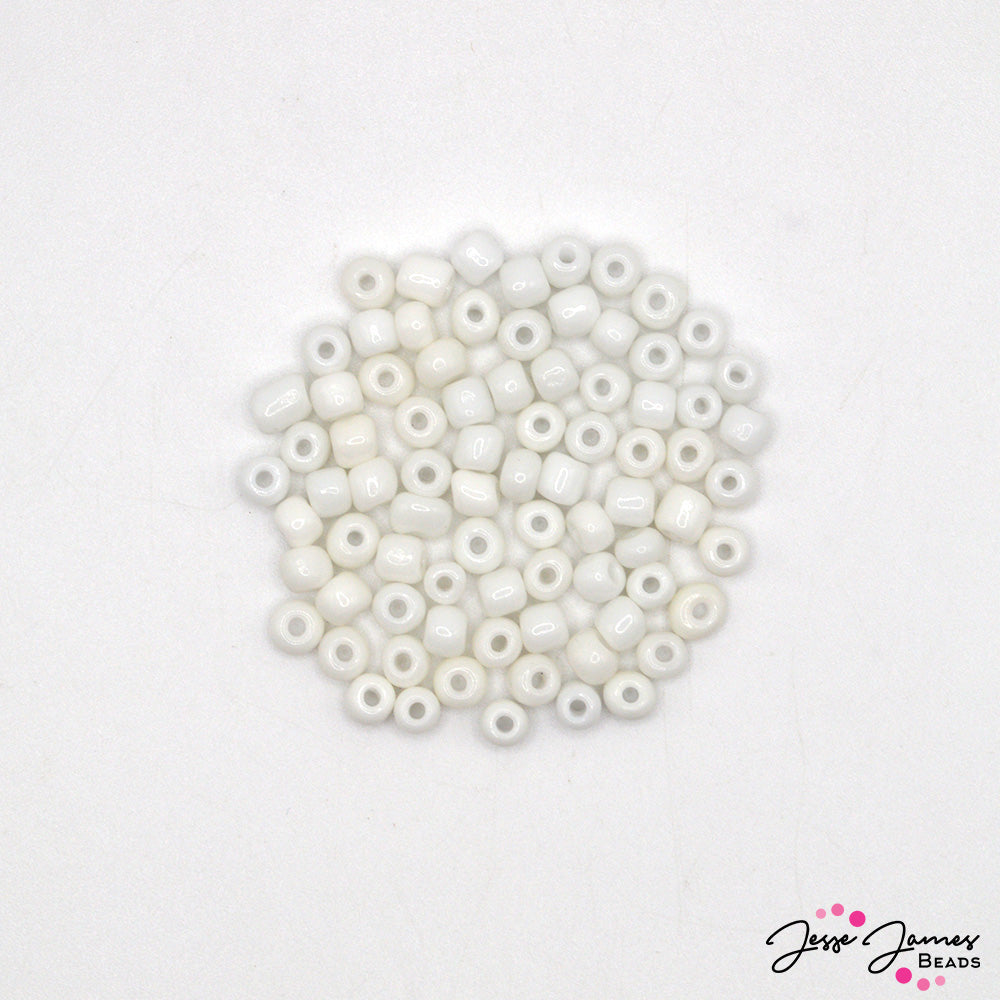 JJB 6/0 Seed Beads In White Clouds