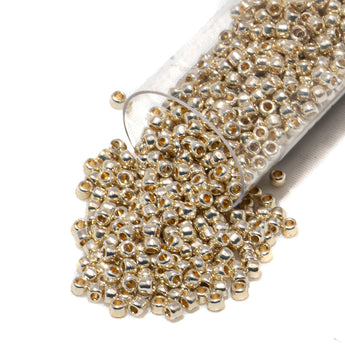 TOHO Glass 11/0 Seed Beads in Galvanized Light Gold