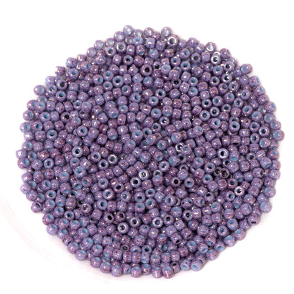TOHO Glass 11/0 Seed Beads in Marbled Purple Posies