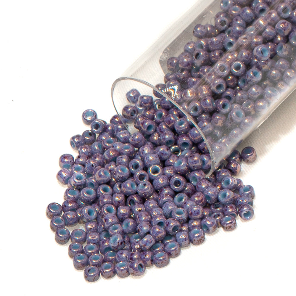 TOHO Glass 11/0 Seed Beads in Marbled Purple Posies