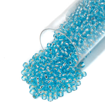 TOHO Glass 11/0 Seed Beads in Silver Lined Turquoise