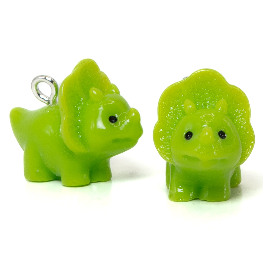 Triceratops Mini Resin Charm in Lady Margaret Lime