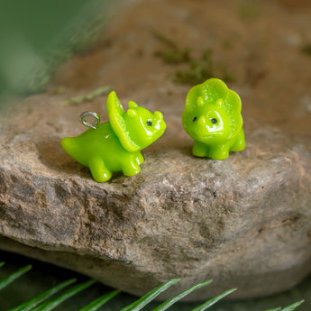 Triceratops Mini Resin Charm in Lady Margaret Lime