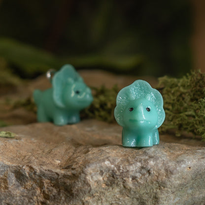 Triceratops Mini Resin Charm in Tallie Turquoise