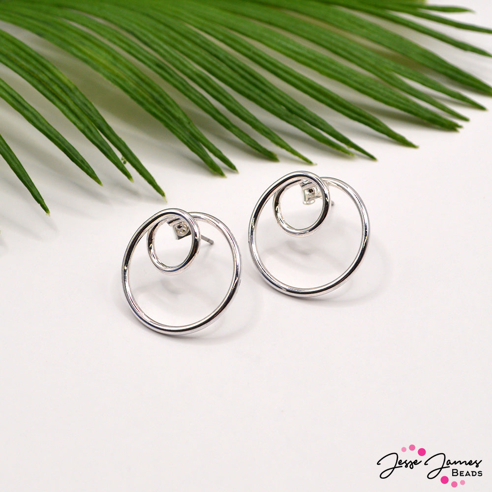 Twist & Swirl Earring Findings in Silver