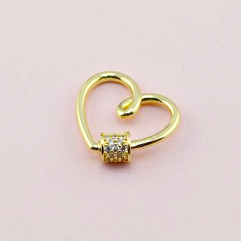 18K Gold Love Story Heart Twist n Lock Clasp