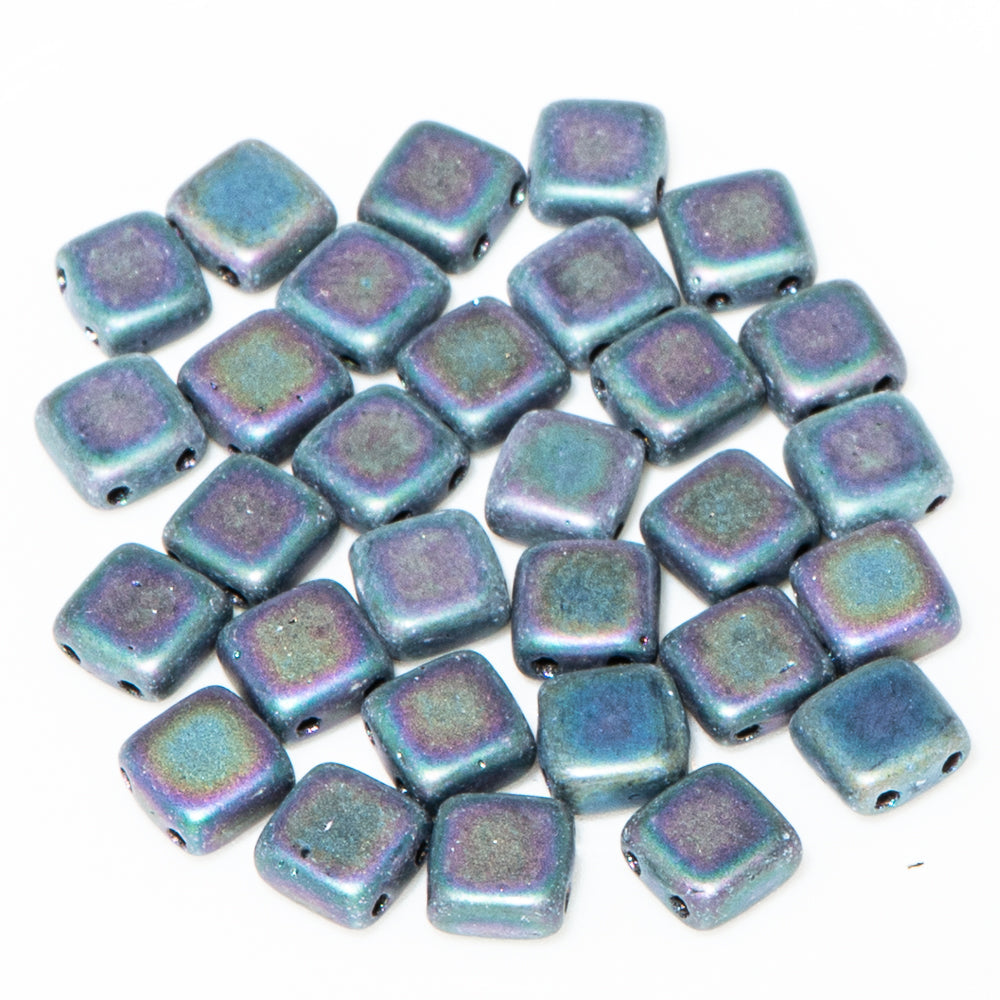 Two-Hole Glass Beads in Dark & Stormy Night