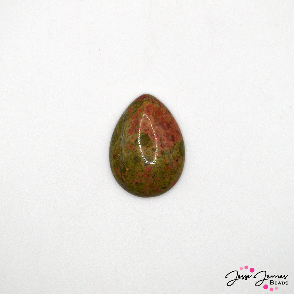 Unakite 18x25mm Teardrop Cabochon