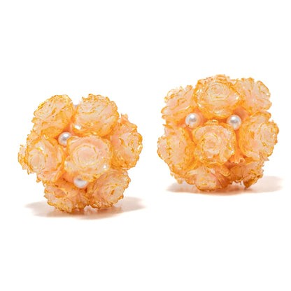 Vintage Garden Boho Bead Pair in California Poppies