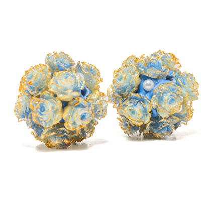 Vintage Garden Boho Bead Pair in Morning Glory
