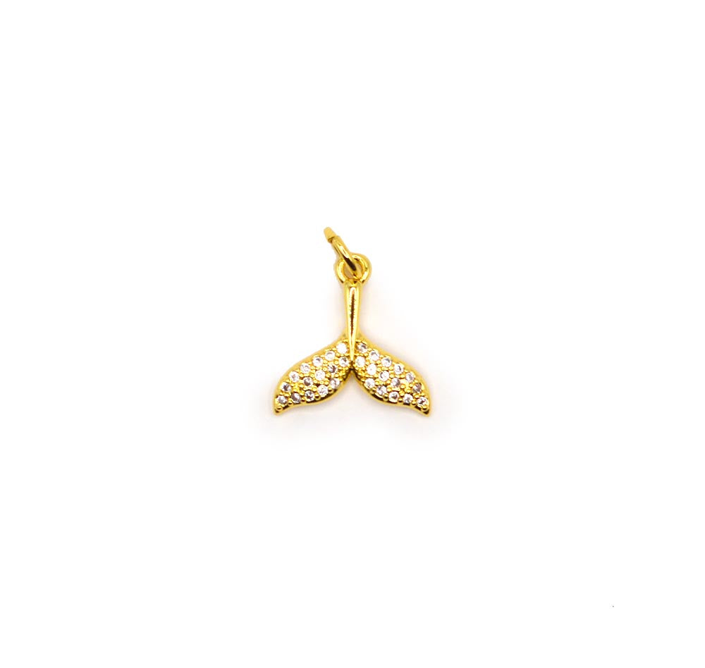 Golden Tides Whale Tail Charm