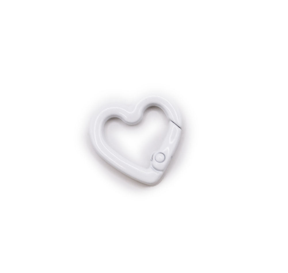 Statement Heart Clasp in White