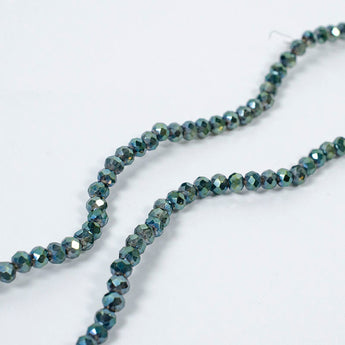 Teal Glass Rondelle Bead Strand