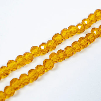 Orange Amber Glass Bead Strand