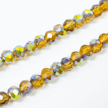 AB Amber Orange Glass Bead Strand