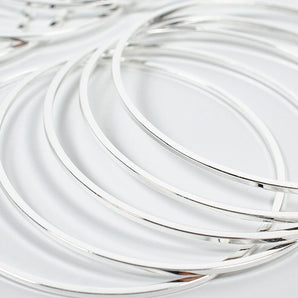Silver Brass Bangle Set
