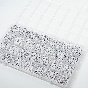 White Letter Bead Box