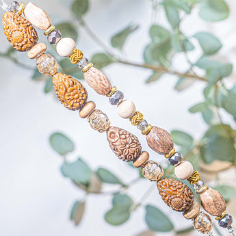 Wood Bead Strand Duo in Tongass Forest
