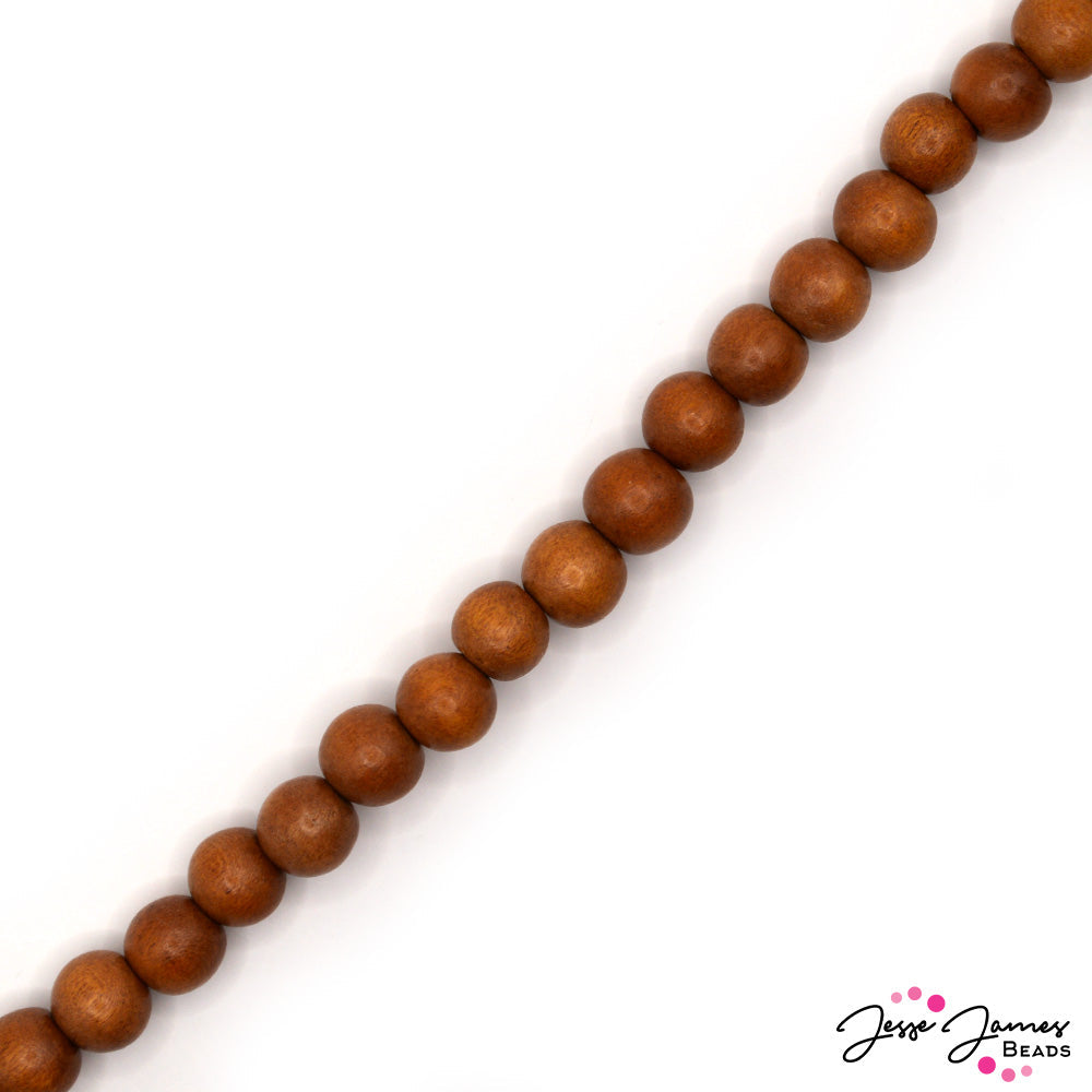 Wood Bead Strand in Roasted Chestnuts