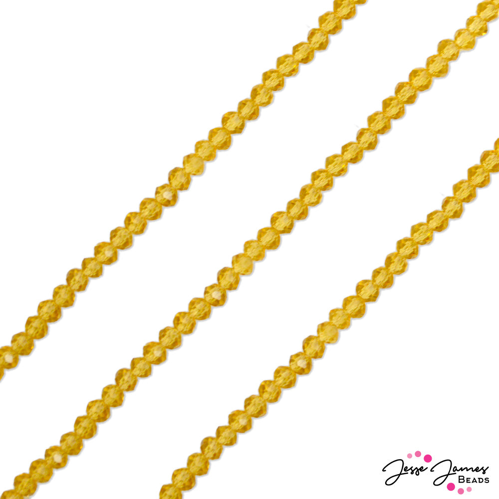 Thunder Polish Glass Strand 3x2mm in Burry Me in Sunshine