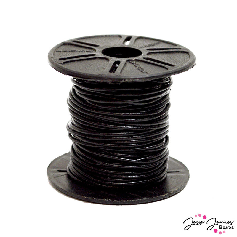 1MM Round Black Leather Cord
