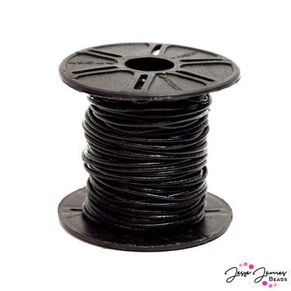 1MM Round Black Leather Cord