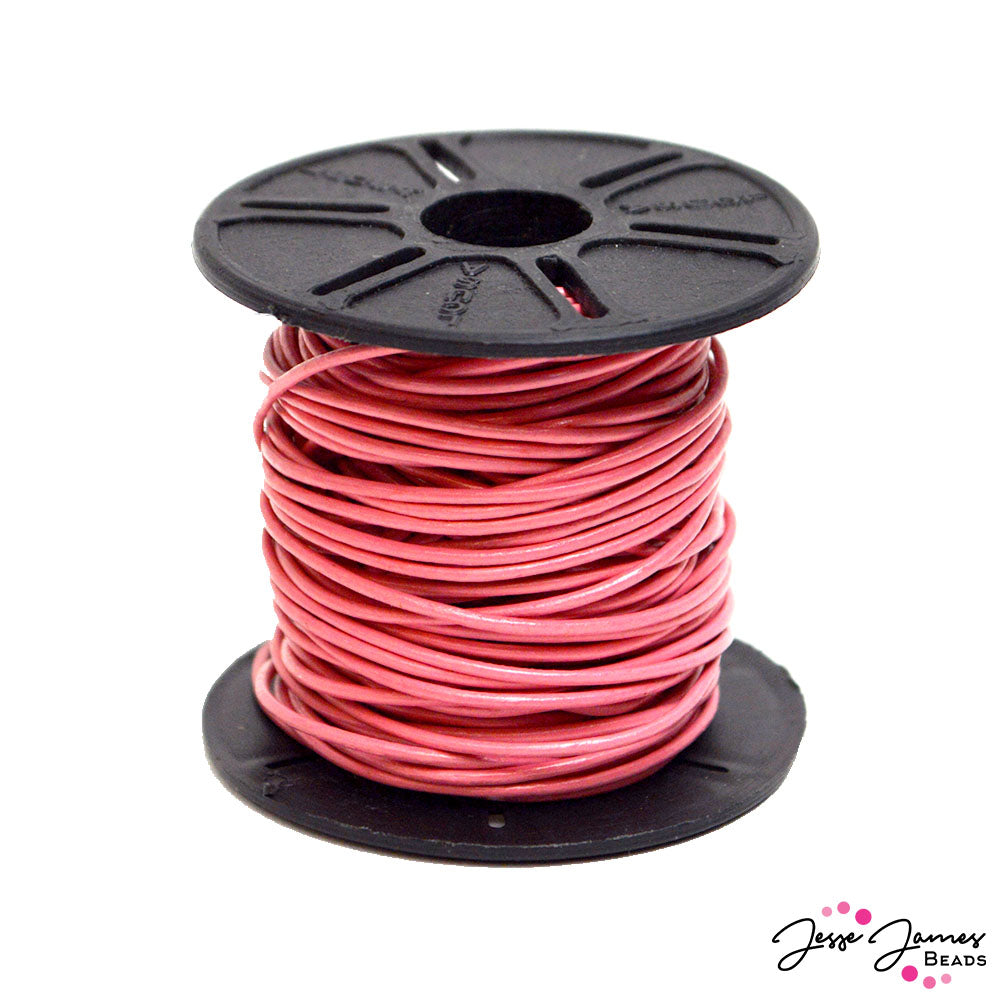 1MM Round Pink Leather Cord